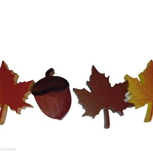 Source Unknown Red and Yellow Autumn Leaf and Acorn Wall Decor